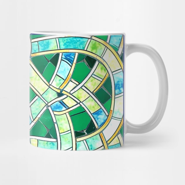 Green Celtic Knot Stone Mosaic by Pixelchicken